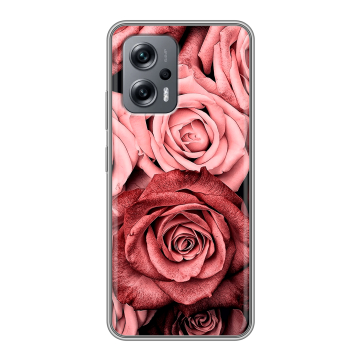 Силиконовый чехол на Xiaomi Poco X4 GT с принтом Цветы розы Силиконовый чехол на Xiaomi Poco X4 GT с принтом Цветы розы