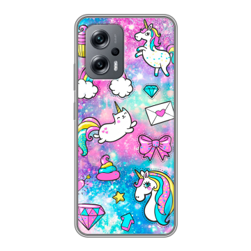 Силиконовый чехол на Xiaomi Poco X4 GT с принтом Единороги