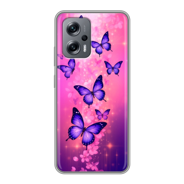 Силиконовый чехол на Xiaomi Poco X4 GT с принтом Бабочки Силиконовый чехол на Xiaomi Poco X4 GT с принтом Бабочки