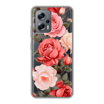 Силиконовый чехол на Xiaomi Poco X4 GT с принтом Розы