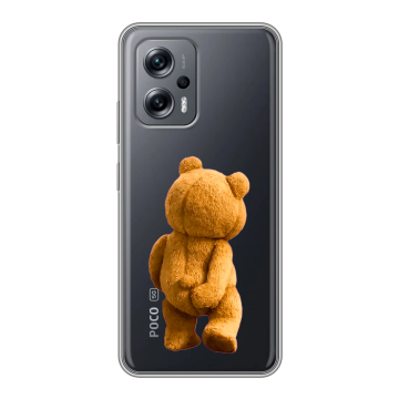 Силиконовый чехол на Xiaomi Poco X4 GT с принтом Медведь Силиконовый чехол на Xiaomi Poco X4 GT с принтом Медведь