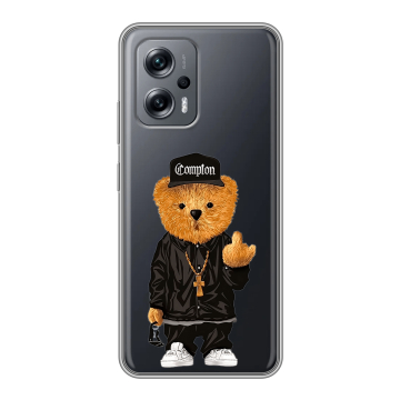 Силиконовый чехол на Xiaomi Poco X4 GT с принтом Плюшевый медведь Силиконовый чехол на Xiaomi Poco X4 GT с принтом Плюшевый медведь