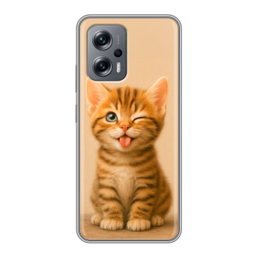 Силиконовый чехол на Xiaomi Poco X4 GT с принтом котенок Силиконовый чехол на Xiaomi Poco X4 GT с принтом котенок