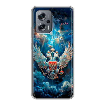 Силиконовый чехол на Xiaomi Poco X4 GT с принтом Герб флаг России Силиконовый чехол на Xiaomi Poco X4 GT с принтом Герб флаг России