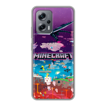 Силиконовый чехол на Xiaomi Poco X4 GT с принтом Майнкрафт Minecraft Силиконовый чехол на Xiaomi Poco X4 GT с принтом Майнкрафт Minecraft