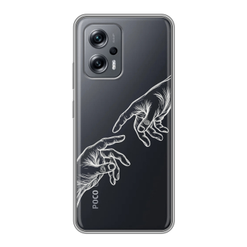 Силиконовый чехол на Xiaomi Poco X4 GT с принтом Сотворение мира Силиконовый чехол на Xiaomi Poco X4 GT с принтом Сотворение мира