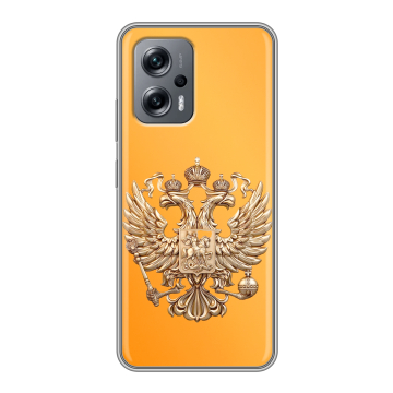 Силиконовый чехол на Xiaomi Poco X4 GT с принтом Герб Флаг России Силиконовый чехол на Xiaomi Poco X4 GT с принтом Герб Флаг России