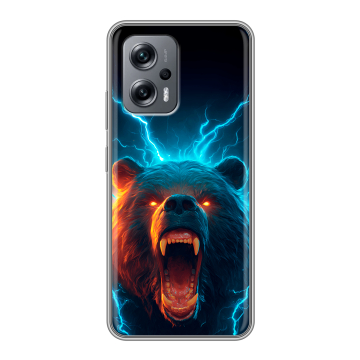 Силиконовый чехол на Xiaomi Poco X4 GT с принтом Медведь Силиконовый чехол на Xiaomi Poco X4 GT с принтом Медведь