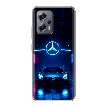 Силиконовый чехол на Xiaomi Poco X4 GT с принтом Mercedes Мерседес Силиконовый чехол на Xiaomi Poco X4 GT с принтом Mercedes Мерседес