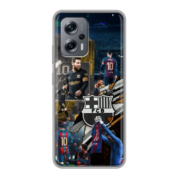 Силиконовый чехол на Xiaomi Poco X4 GT с принтом Messi Barcelona