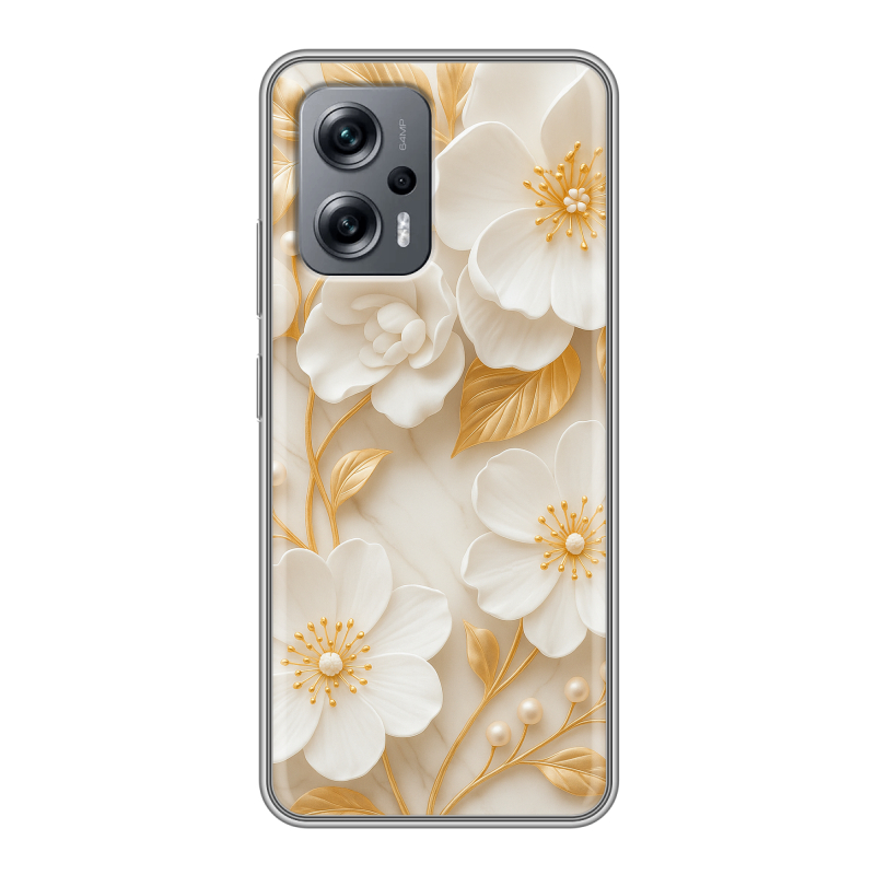 Силиконовый чехол на Xiaomi Poco X4 GT с принтом Цветы Силиконовый чехол на Xiaomi Poco X4 GT с принтом Цветы