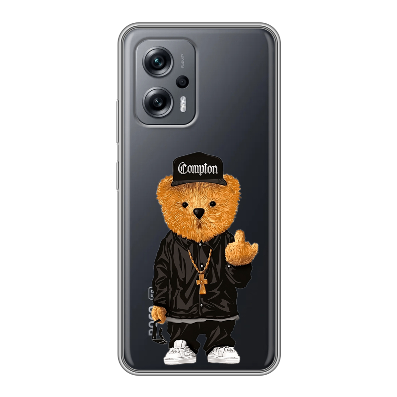 Силиконовый чехол на Xiaomi Poco X4 GT с принтом Мишка Силиконовый чехол на Xiaomi Poco X4 GT с принтом Мишка