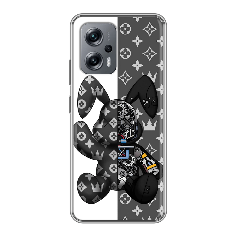 Силиконовый чехол на Xiaomi Poco X4 GT с принтом Луи робот Силиконовый чехол на Xiaomi Poco X4 GT с принтом Луи робот