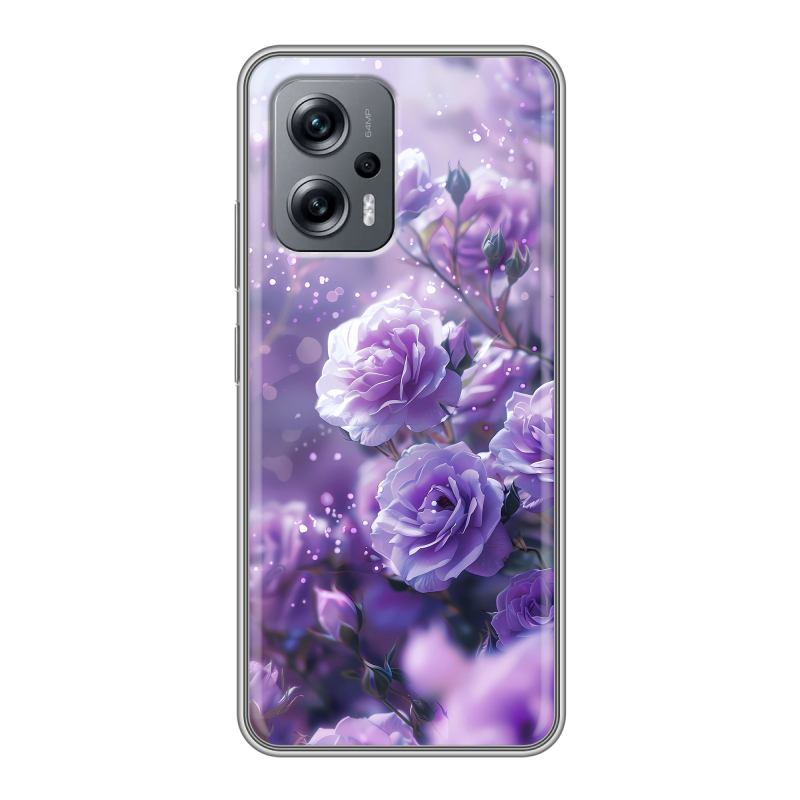 Силиконовый чехол на Xiaomi Poco X4 GT с принтом Розы цветы Силиконовый чехол на Xiaomi Poco X4 GT с принтом Розы цветы