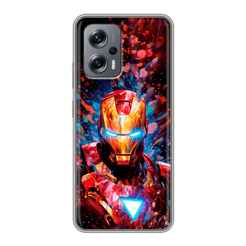 Силиконовый чехол на Xiaomi Poco X4 GT с принтом Железный человек Ironman Силиконовый чехол на Xiaomi Poco X4 GT с принтом Железный человек Ironman