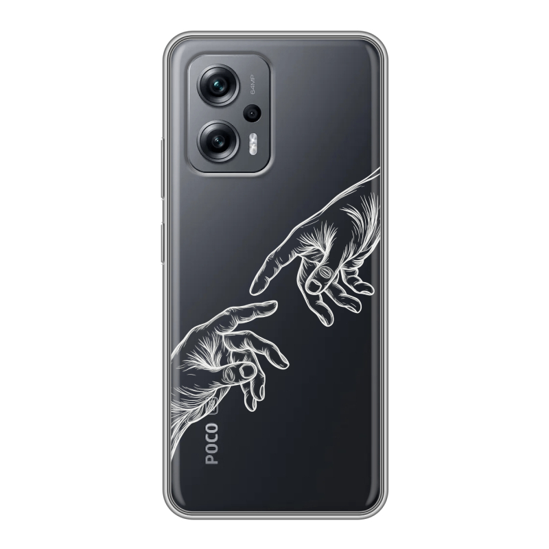 Силиконовый чехол на Xiaomi Poco X4 GT с принтом Сотворение мира Силиконовый чехол на Xiaomi Poco X4 GT с принтом Сотворение мира