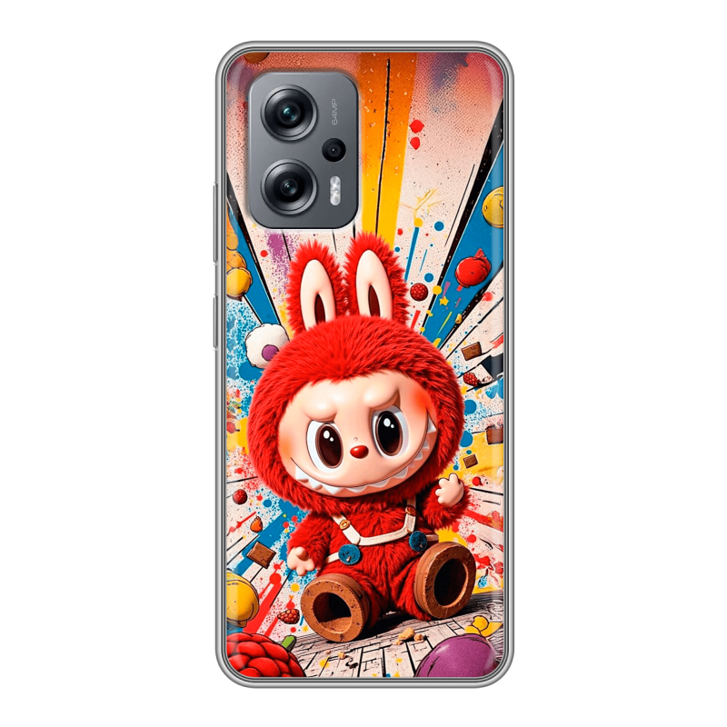 Силиконовый чехол на Xiaomi Poco X4 GT с принтом Labubu Лабубу Силиконовый чехол на Xiaomi Poco X4 GT с принтом Labubu Лабубу