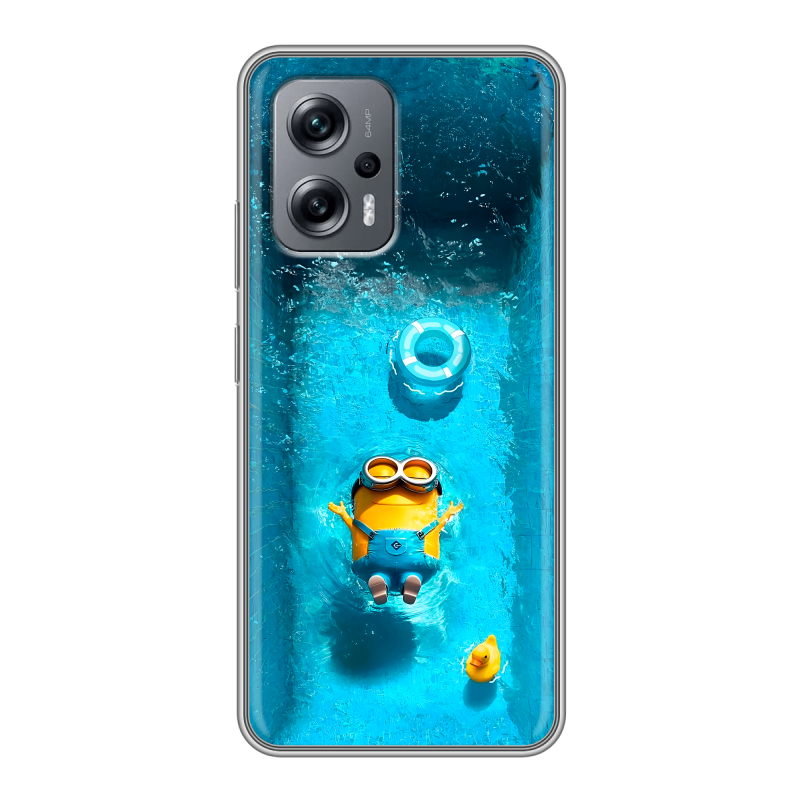 Силиконовый чехол на Xiaomi Poco X4 GT с принтом Миньоны Силиконовый чехол на Xiaomi Poco X4 GT с принтом Миньоны