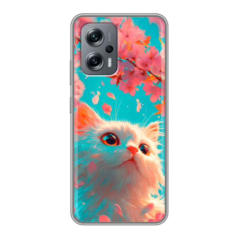 Силиконовый чехол на Xiaomi Poco X4 GT с принтом Красивый кот Силиконовый чехол на Xiaomi Poco X4 GT с принтом Красивый кот