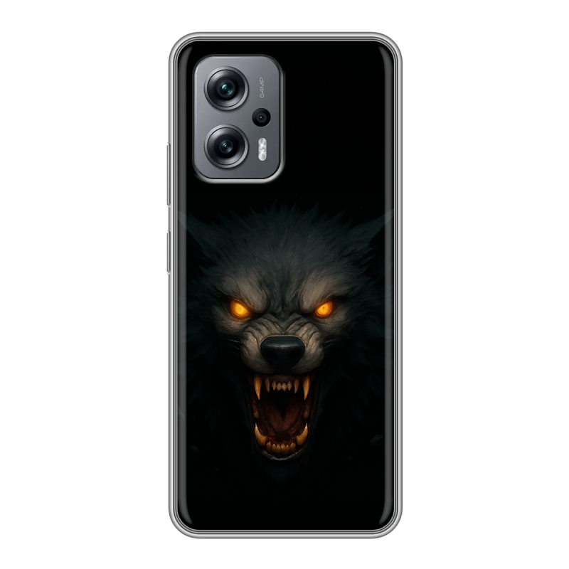 Силиконовый чехол на Xiaomi Poco X4 GT с принтом Волк Силиконовый чехол на Xiaomi Poco X4 GT с принтом Волк