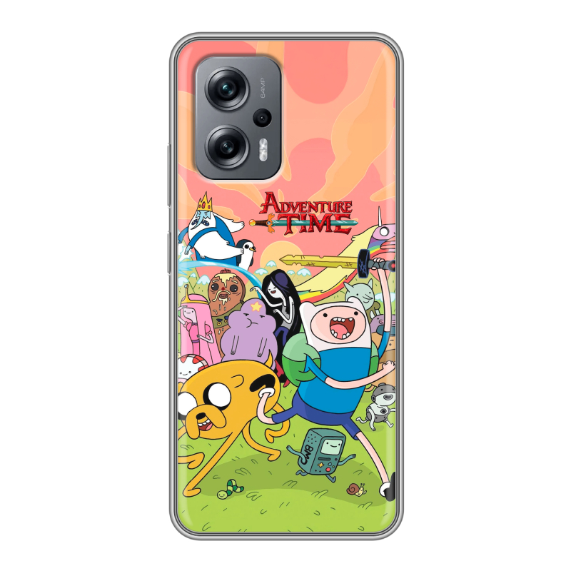 Силиконовый противоударный чехол на Xiaomi Poco X4 GT с принтом Adventure time Время приключений Силиконовый противоударный чехол на Xiaomi Poco X4 GT с принтом Adventure time Время приключений
