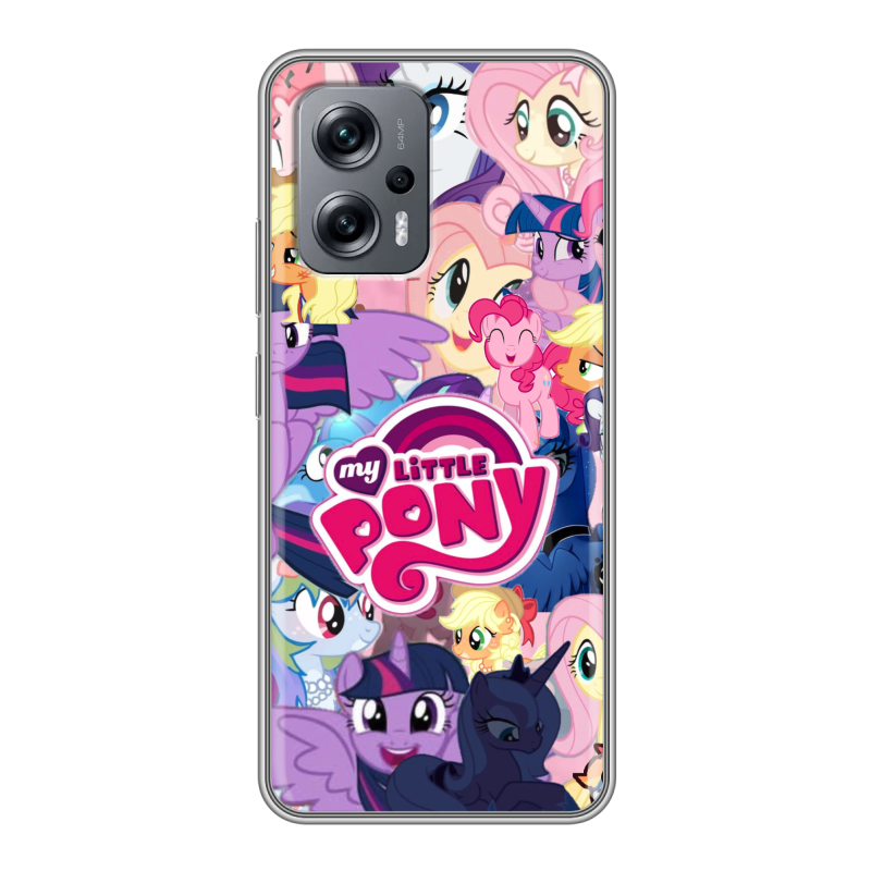 Силиконовый чехол на Xiaomi Poco X4 GT с принтом My little pony Дружба чудо Силиконовый чехол на Xiaomi Poco X4 GT с принтом My little pony Дружба чудо