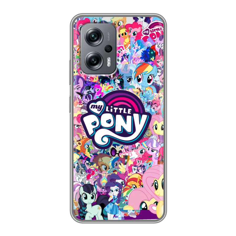 Силиконовый чехол на Xiaomi Poco X4 GT с принтом My little pony Дружба чудо Силиконовый чехол на Xiaomi Poco X4 GT с принтом My little pony Дружба чудо