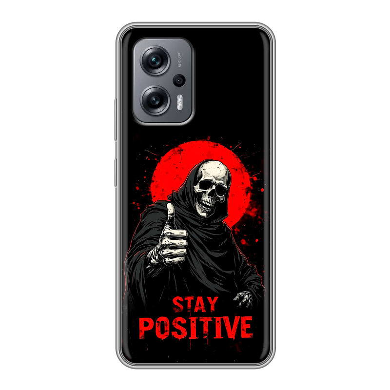 Силиконовый чехол на Xiaomi Poco X4 GT с принтом смешной скелет Силиконовый чехол на Xiaomi Poco X4 GT с принтом смешной скелет