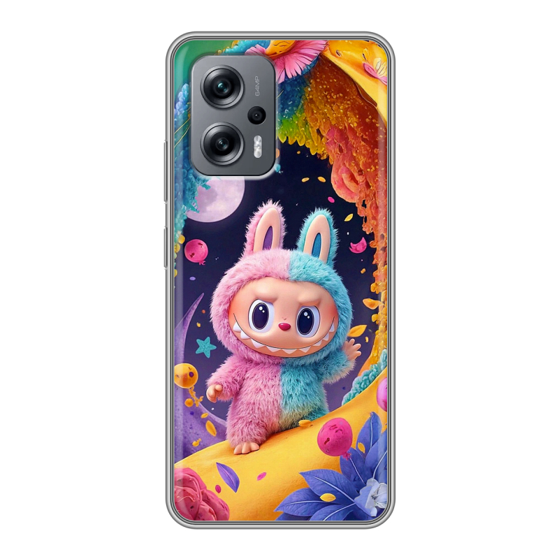 Силиконовый чехол на Xiaomi Poco X4 GT с принтом Labubu Лабубу Силиконовый чехол на Xiaomi Poco X4 GT с принтом Labubu Лабубу