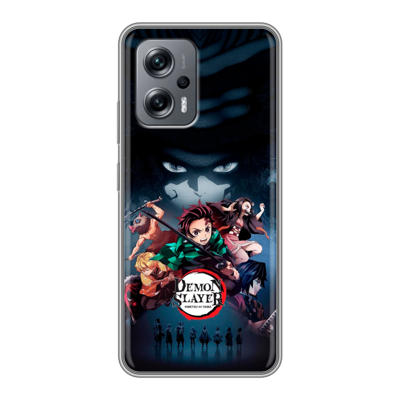 Силиконовый чехол на Xiaomi Poco X4 GT с принтом Demon Slayer Клинок рассекающий демонов Силиконовый чехол на Xiaomi Poco X4 GT с принтом Demon Slayer Клинок рассекающий демонов