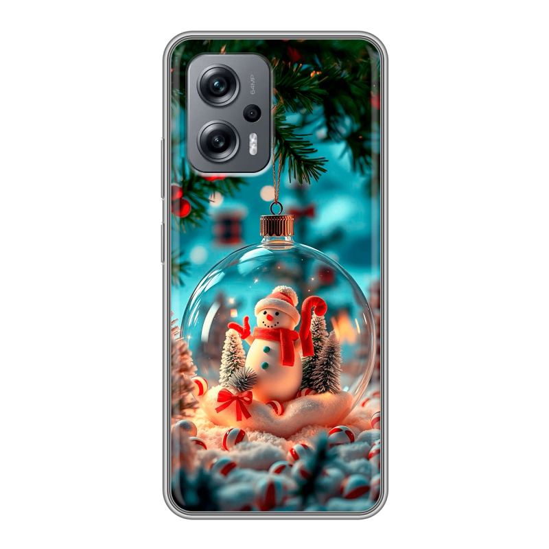 Силиконовый противоударный чехол на Xiaomi Poco X4 GT с принтом Новый год Силиконовый противоударный чехол на Xiaomi Poco X4 GT с принтом Новый год