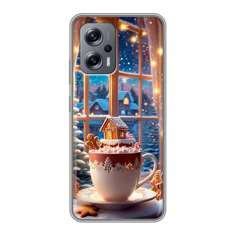Силиконовый чехол на Xiaomi Poco X4 GT с принтом Новый год Силиконовый чехол на Xiaomi Poco X4 GT с принтом Новый год