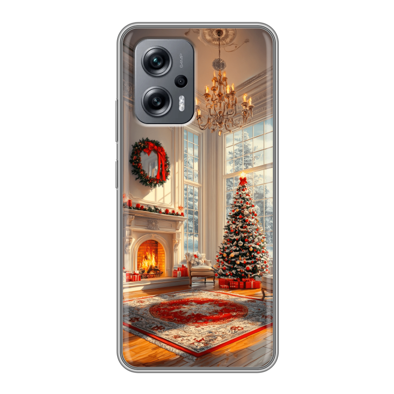 Силиконовый чехол на Xiaomi Poco X4 GT с принтом Новый год Силиконовый чехол на Xiaomi Poco X4 GT с принтом Новый год