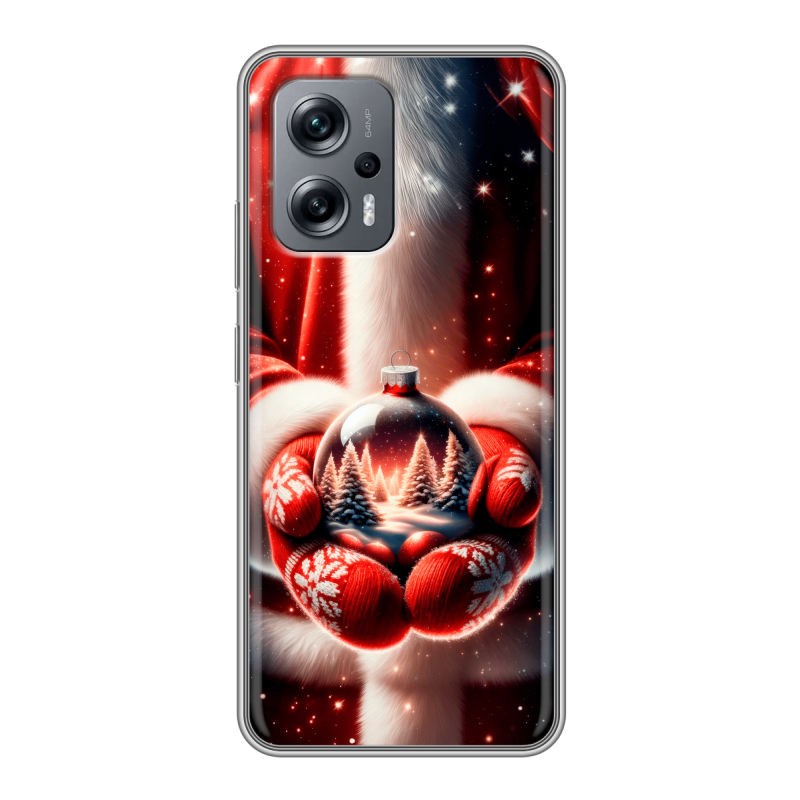 Силиконовый противоударный чехол на Xiaomi Poco X4 GT с принтом Новый год Силиконовый противоударный чехол на Xiaomi Poco X4 GT с принтом Новый год