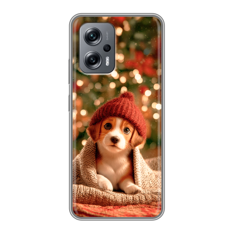 Силиконовый противоударный чехол на Xiaomi Poco X4 GT с принтом Новый год Силиконовый противоударный чехол на Xiaomi Poco X4 GT с принтом Новый год