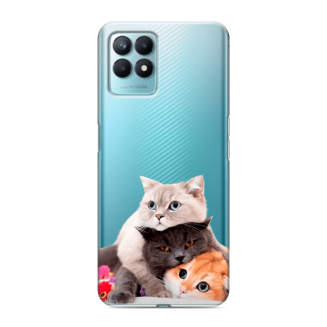 Силиконовый чехол на Realme Narzo 50 с принтом Кошки Силиконовый чехол на Realme Narzo 50 с принтом Кошки