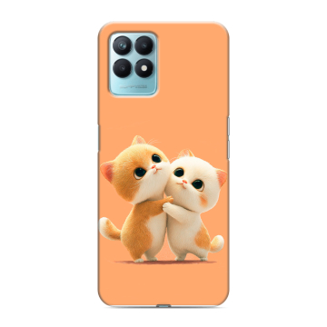 Силиконовый чехол на Realme Narzo 50 с принтом Милые котики Силиконовый чехол на Realme Narzo 50 с принтом Милые котики