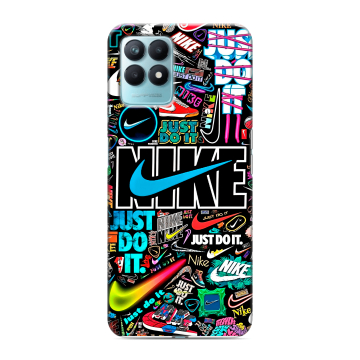 Силиконовый чехол на Realme Narzo 50 с принтом найк nike черный Силиконовый чехол на Realme Narzo 50 с принтом найк nike черный
