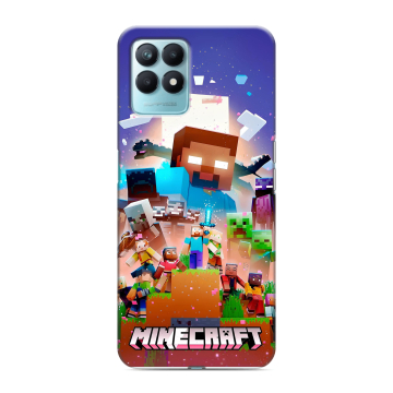 Силиконовый чехол на Realme Narzo 50 с принтом Майнкрафт Minecraft Силиконовый чехол на Realme Narzo 50 с принтом Майнкрафт Minecraft
