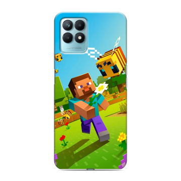 Силиконовый чехол на Realme Narzo 50 с принтом Майнкрафт Minecraft Силиконовый чехол на Realme Narzo 50 с принтом Майнкрафт Minecraft