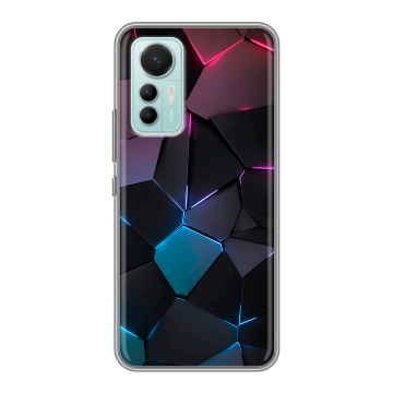 Силиконовый чехол на Xiaomi 12 Lite с принтом Геометрия неона