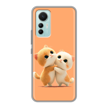 Силиконовый чехол на Xiaomi 12 Lite с принтом Милые котики