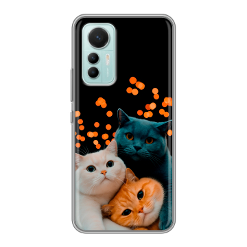 Силиконовый чехол на Xiaomi 12 Lite с принтом Кошки