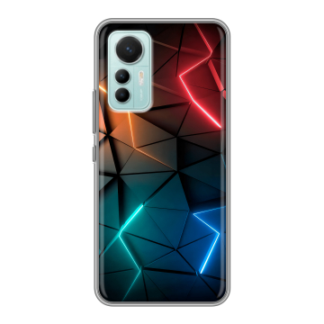 Силиконовый чехол на Xiaomi 12 Lite с принтом Абстракция неон