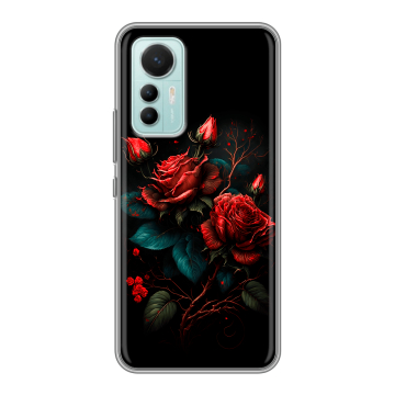Силиконовый чехол на Xiaomi 12 Lite с принтом Розы красные Силиконовый чехол на Xiaomi 12 Lite с принтом Розы красные