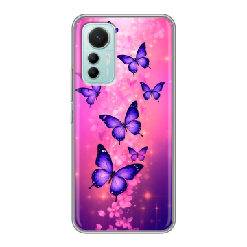 Силиконовый чехол на Xiaomi 12 Lite с принтом Бабочки Силиконовый чехол на Xiaomi 12 Lite с принтом Бабочки