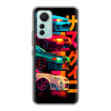 Силиконовый чехол на Xiaomi 12 Lite с принтом Гоночные машины Силиконовый чехол на Xiaomi 12 Lite с принтом Гоночные машины