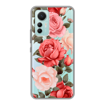 Силиконовый чехол на Xiaomi 12 Lite с принтом Розы Силиконовый чехол на Xiaomi 12 Lite с принтом Розы