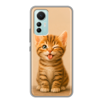 Силиконовый чехол на Xiaomi 12 Lite с принтом котенок