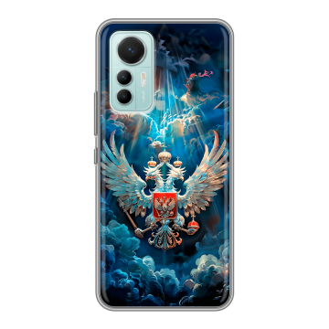 Силиконовый чехол на Xiaomi 12 Lite с принтом Герб флаг России